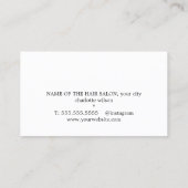 Carte De Visite Elégant Ciseau Or Faux foncé Comb Gras Coiffeur (Dos)