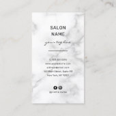 Carte De Visite Elégant ciseaux argenté et rose moderne coiffeuse (Dos)