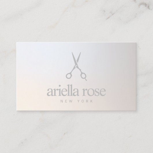 Carte De Visite Elégant ciseaux coiffeur Lumineuse Gradient (Devant)