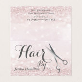 Carte De Visite Elégant ciseaux d'argent faux glittery (Extérieur déplié)