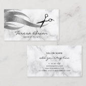 Carte De Visite Elégant ciseaux d'argent moderne élégant coiffeur (Devant / Derrière)