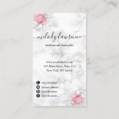 Carte De Visite Elégant ciseaux de marbre blanc argenté coiffeur (Dos)