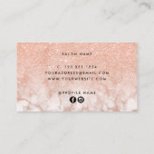 Carte De Visite Elégant ciseaux de marbre d'or rose coiffeur (Dos)