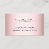 Carte De Visite Elégant ciseaux d'or rose moderne coiffeur (Dos)