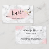 Carte De Visite Elégant ciseaux en marbre et or coiffeuse (Devant / Derrière)