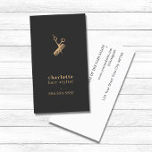 Carte De Visite Elégant Ciseaux Or Faux Faux Peigne Coiffeuse