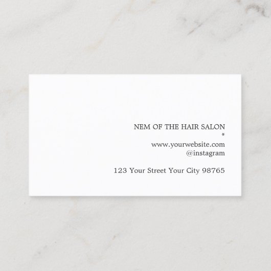 Carte De Visite Elégant Ciseaux Or Faux Faux Peigne Coiffeuse (Dos)