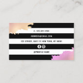 Carte De Visite Elégant ciseaux or & violet coiffeuse (Dos)