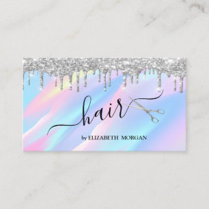 Carte De Visite Elégant Ciseaux Parties scintillant Argent Drivers