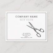 Carte De Visite Elégant ciseaux rétro - Salon de coiffure minimal (Devant)