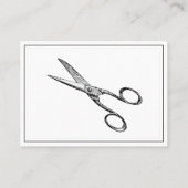 Carte De Visite Elégant ciseaux rétro - Salon de coiffure minimal (Dos)