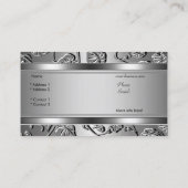 Carte De Visite Élégant Classe Aspect Argent Embossé Image (Dos)