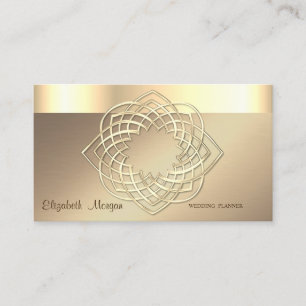 Carte De Visite Élégant Classe Moderne, Bordure Dorée Façon