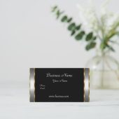 Carte De Visite Élégant Classe Or Noir argent (Debout devant)