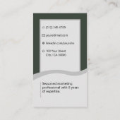 Carte De Visite Élégant Classic Chercheur d'emploi Minimal Vert cl (Dos)