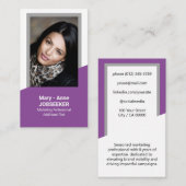 Carte De Visite Elégant Classic Job Chercher Classy Purple Plum (Devant / Derrière)