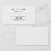 Carte De Visite Élégant classique blanc professionnel (Devant / Derrière)