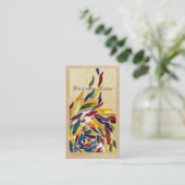 Carte de visite élégant classique de feuille en (Debout devant)