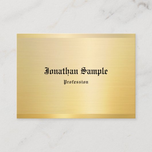 Carte De Visite Élégant Classique Look Vieux Texte Modèle Or (Devant)
