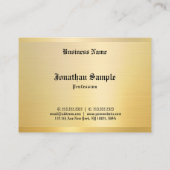 Carte De Visite Élégant Classique Look Vieux Texte Modèle Or (Dos)