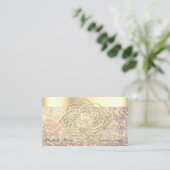 Carte De Visite Élégant Classique Moderne, Bokeh, Bordure Dorée Fa (Debout devant)