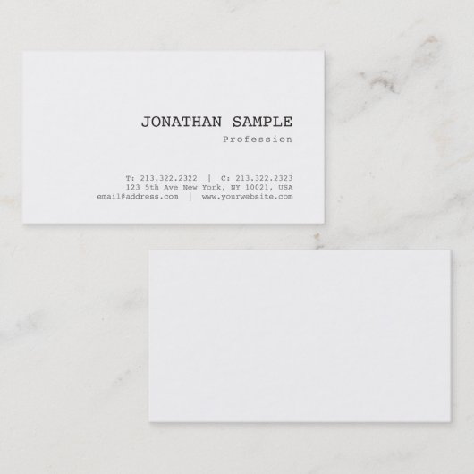 Carte De Visite Élégant Classique Nostalgique Apparence Plutôt Tro (Devant / Derrière)