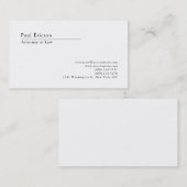 Carte De Visite Élégant Classique Simple Professionnel (Devant / Derrière)