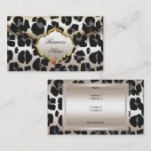 Carte De Visite Elégant Classy Animal Caramel Crème Beige Or (Devant / Derrière)