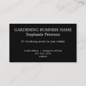 Carte De Visite Elégant Classy Black Custom Photo Lilac Jardinage (Dos)