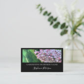 Carte De Visite Elégant Classy Black Custom Photo Lilac Jardinage (Debout devant)