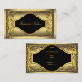 Carte De Visite Elegant Classy Black Gold Profile Company (Devant / Derrière)