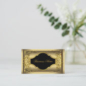 Carte De Visite Elegant Classy Black Gold Profile Company (Debout devant)