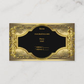 Carte De Visite Elegant Classy Black Gold Profile Company (Dos)