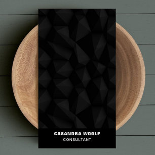 Carte De Visite Élégant Classy Black Motif Texture Professionnel