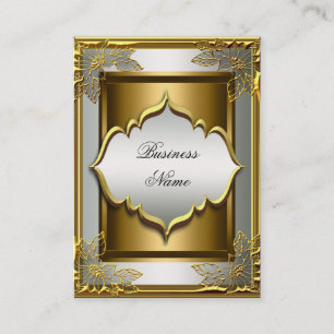 Carte De Visite Élégant Classy Blanc Noir Vieux Or