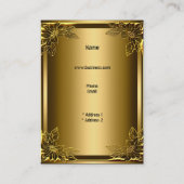 Carte De Visite Élégant Classy Blanc Noir Vieux Or (Dos)