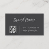 Carte De Visite Élégant Classy Calligraphy Line Art QR Code (Dos)