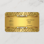 Carte De Visite Elégant Classy Gold Damask Embossé Look (Dos)