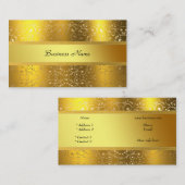 Carte De Visite Elégant Classy Gold Damask Embossé Look (Devant / Derrière)