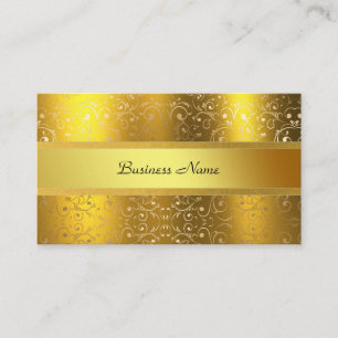 Carte De Visite Elégant Classy Gold Damask Embossé Look