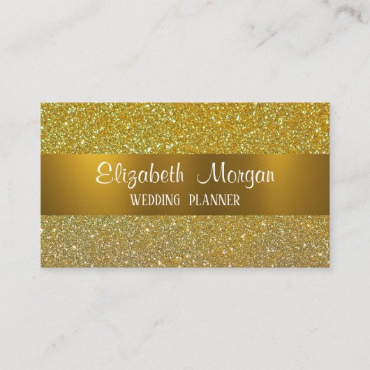 Carte De Visite Elégant Classy Gold Damask Embossé Look (Devant)
