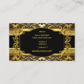 Carte De Visite Elégant Classy Gold Damask profil floral (Dos)