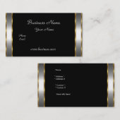 Carte De Visite Elégant Classy Gold Noir argent (Devant / Derrière)