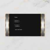 Carte De Visite Elégant Classy Gold Noir argent (Dos)