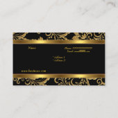 Carte De Visite Elégant Classy Gold Noir Damas Embossé Look (Dos)