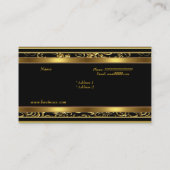 Carte De Visite Elégant Classy Gold Noir Damas Embossé Look (Dos)