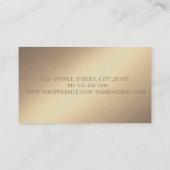 Carte De Visite Elégant Classy Modern, Faux Gold Stripes, Perles (Dos)