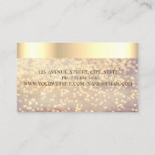 Carte De Visite Elégant Classy Moderne, Bokeh, Frontière Or Faux (Dos)
