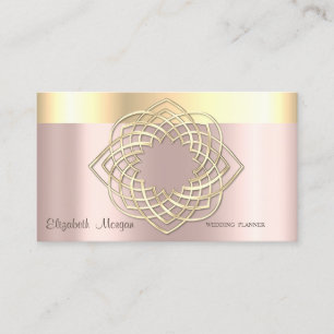Carte De Visite Elégant Classy Moderne, Faux Gold Bordure Rose Or