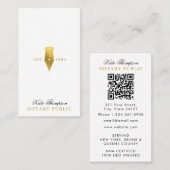 Carte De Visite Elegant Classy Notary Signing Agent QR Code Gold (Devant / Derrière)